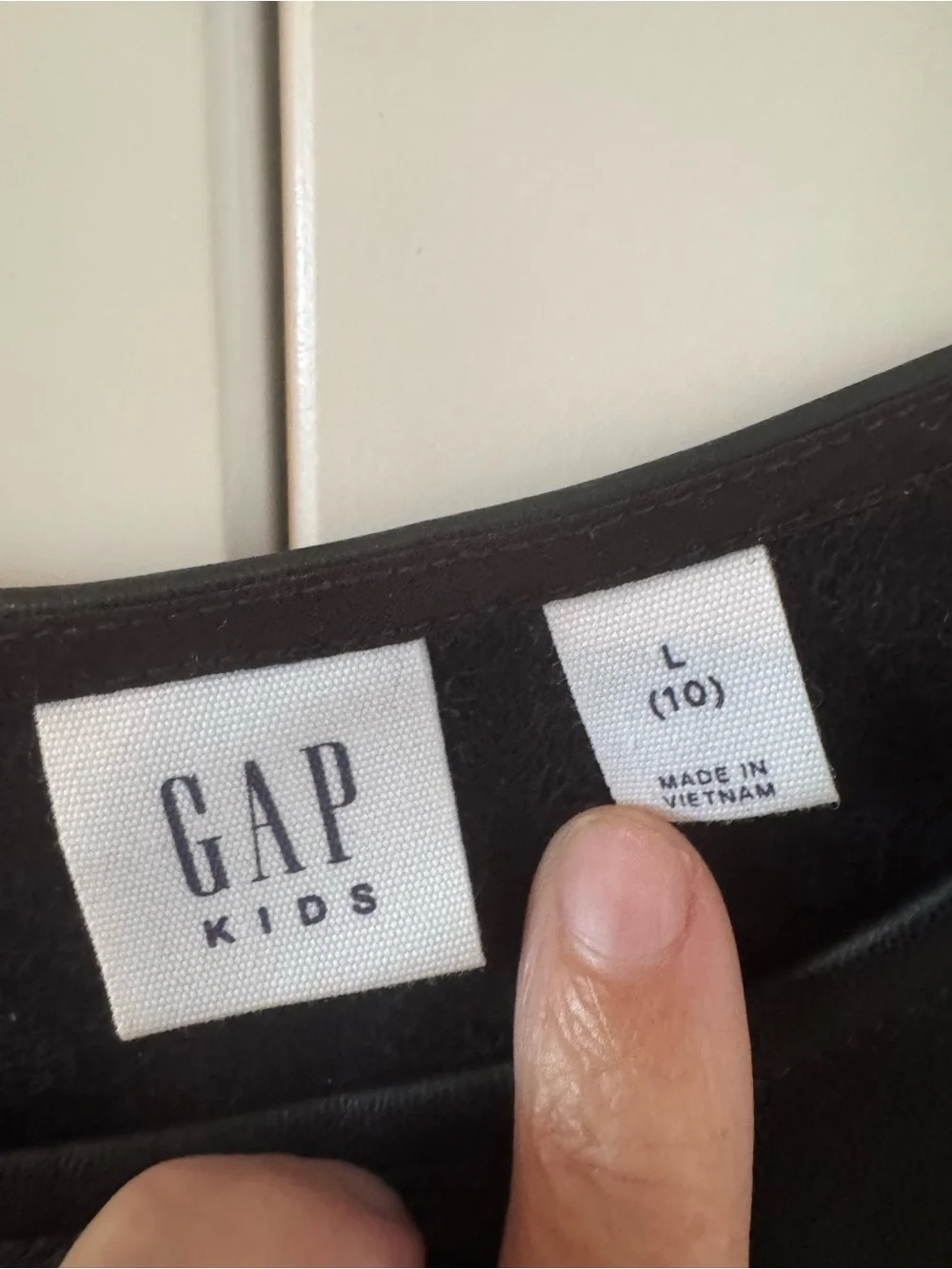 GAP Girls Black Faux Leather Puff-Sleeve Dress L 10